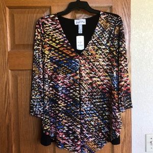 Joseph Ribkoff Black Multi Disco Top